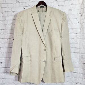 Ralph Lauren Mens Suit 54R Jacket 56L Pants 100% Linen Light Beige *READ*